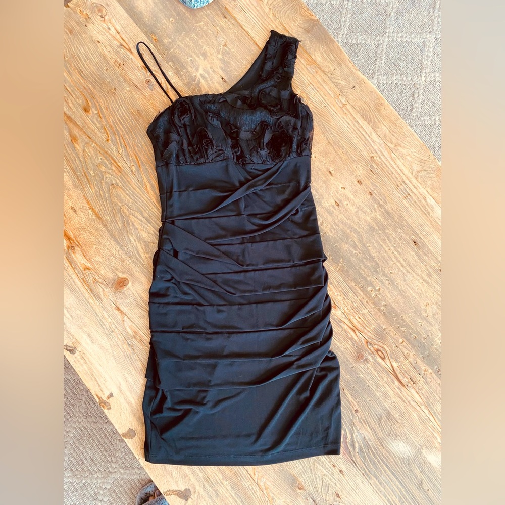 NWOT- Little Black Dress w/Rose lace appliqué